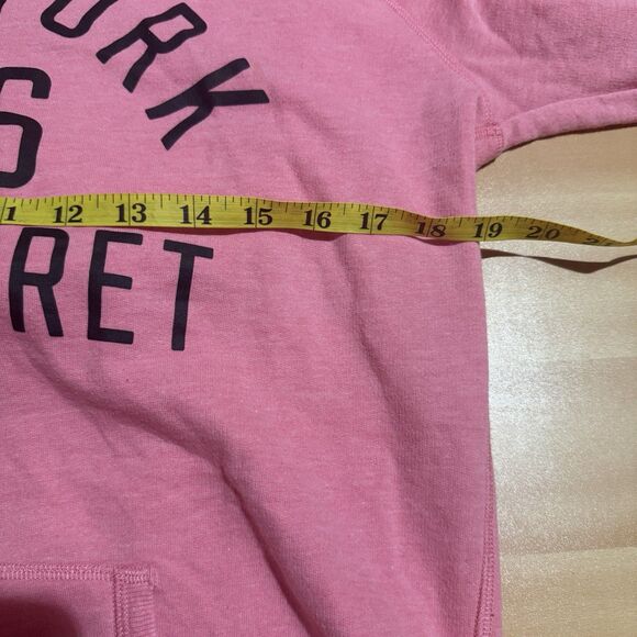Victoria Secret Womens Sweater S Small Light Pink Hoodie VS New York V Neck - Picture 9 of 10